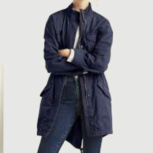 GAP NAVY LONG UTILITY FIELD JACKET WOMEN COAT SIZE Medium